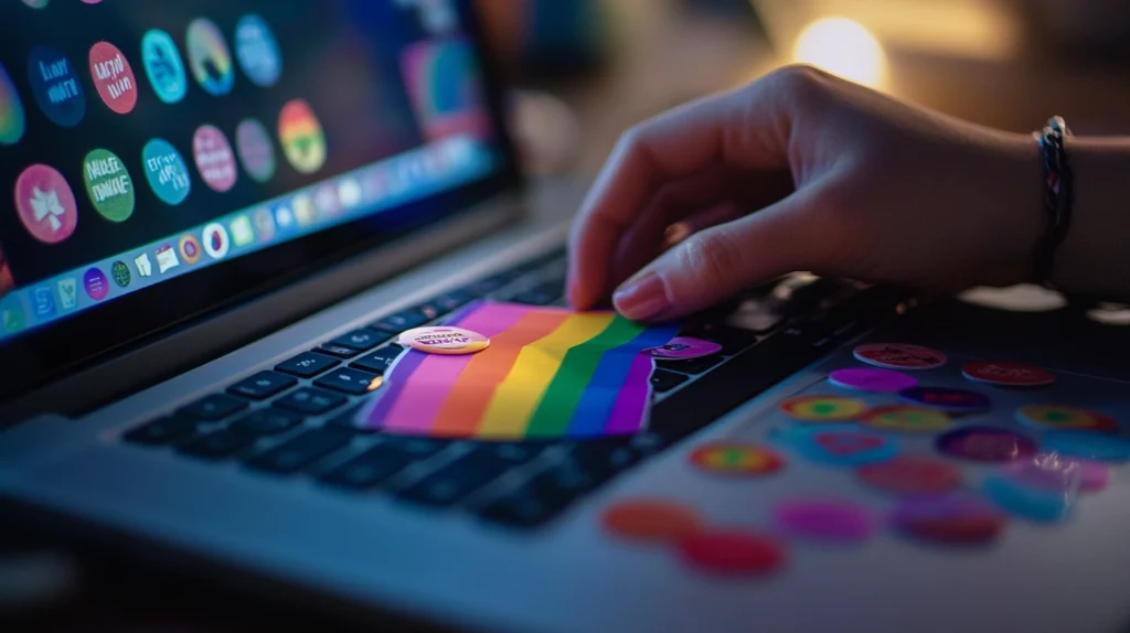 Lesbian Memes 2025: The Most Viral, Funny, and Inclusive Moments of the Year 4 rainbow sticker next to lesbian meme stickers