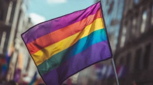 Asexual pride flag at LGBTQ parade