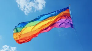 sapphic flag waving in the wind