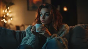 Lesbian woman reflecting after breakup