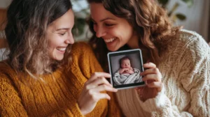 Can two females get pregnant together - lesbian couple holding ultrasound