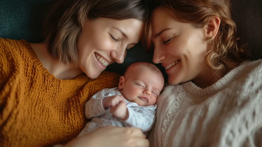 How Can a Lesbian Couple Get Pregnant? A Complete 2025 Guide 3 Lesbian couple with newborn baby
